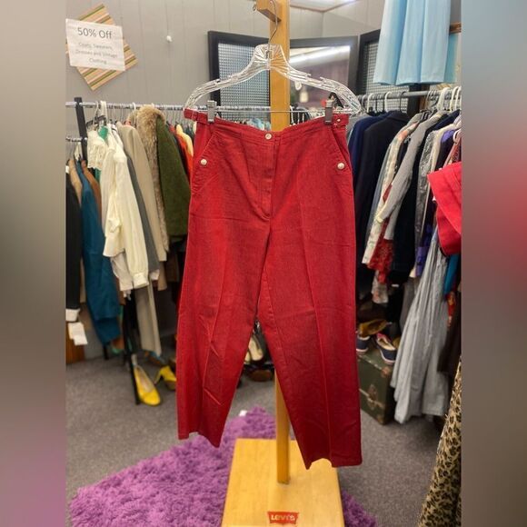 Koret Sz. Small/10 Red Stretch Denim Pant Set - Picture 2 of 7